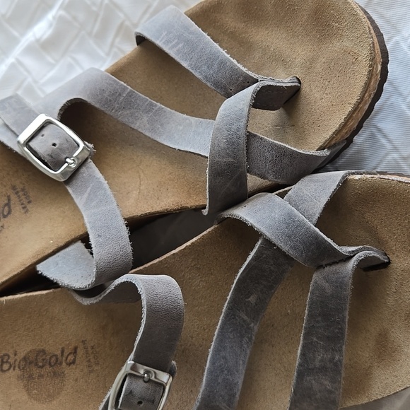 Bio Gold Gray Women's Wedge Sandals Summer Shoes - Picture 6 of 6